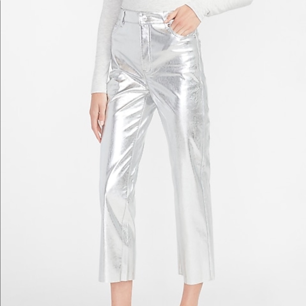 COPY - NTW Express Silver Straight Leg Faux Leather Pants